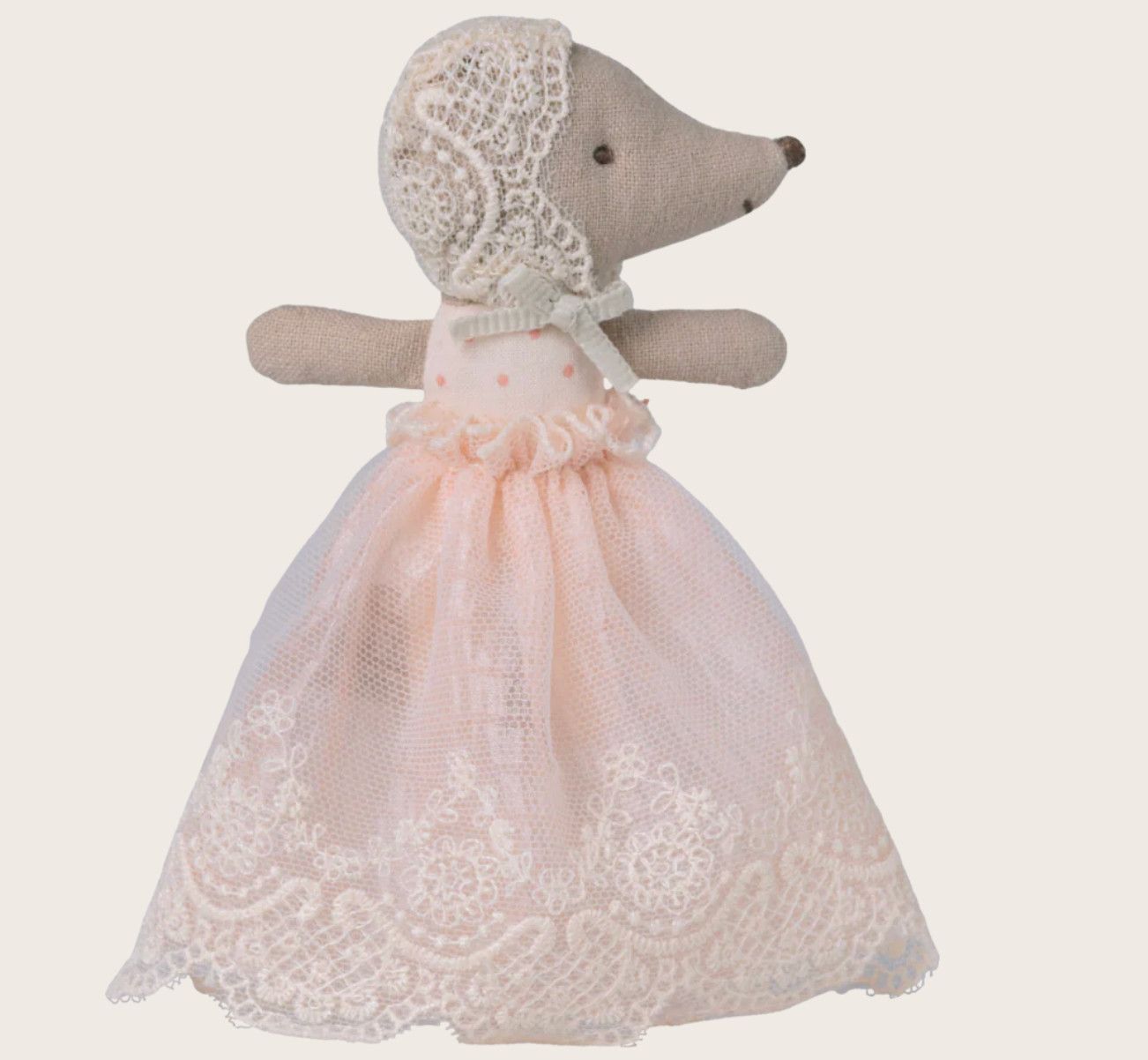 baby mouse in gown- powder