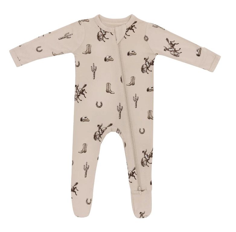zippered footie- classic cowboy