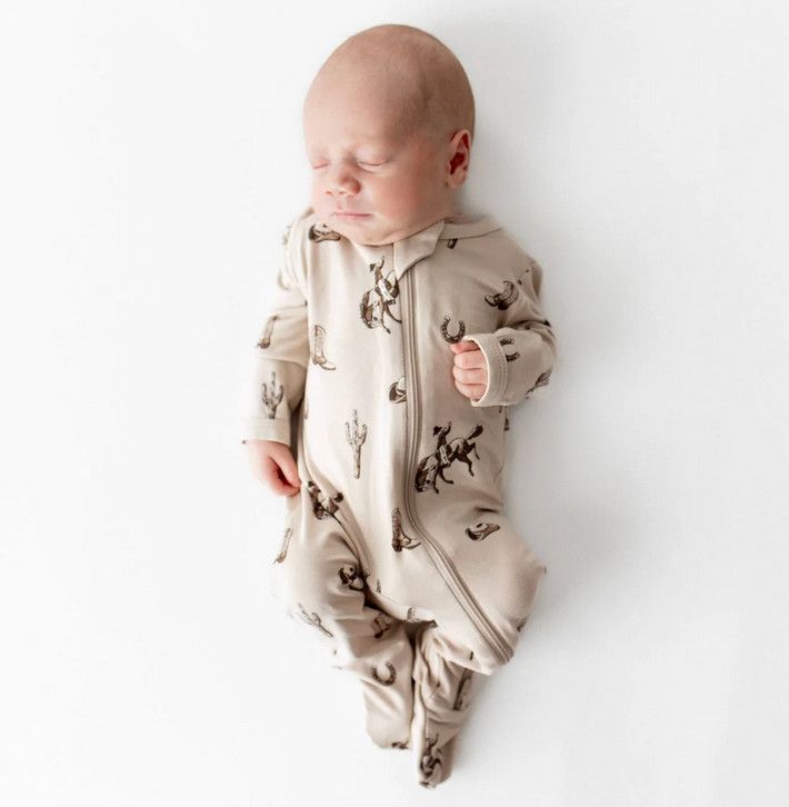 zippered footie- classic cowboy