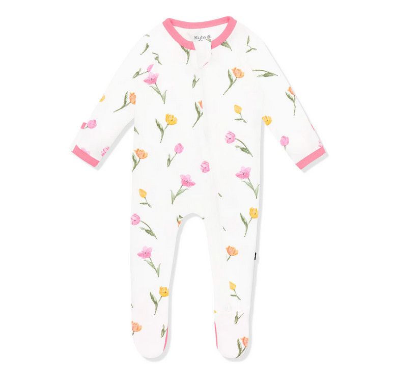 zippered footie- tulip
