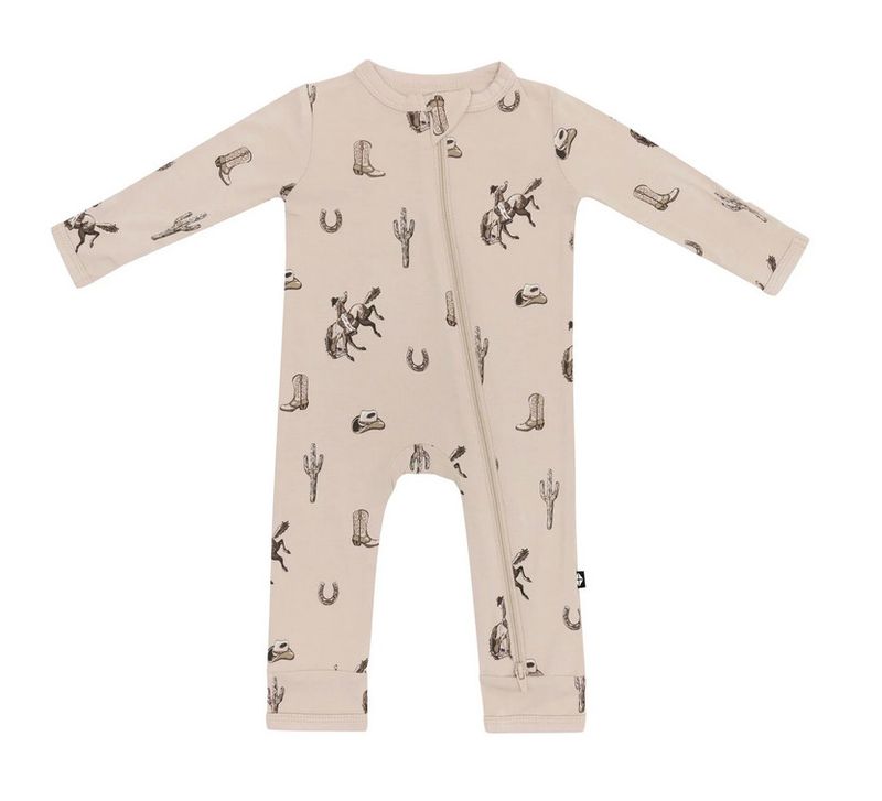 zippered romper- classic cowboy