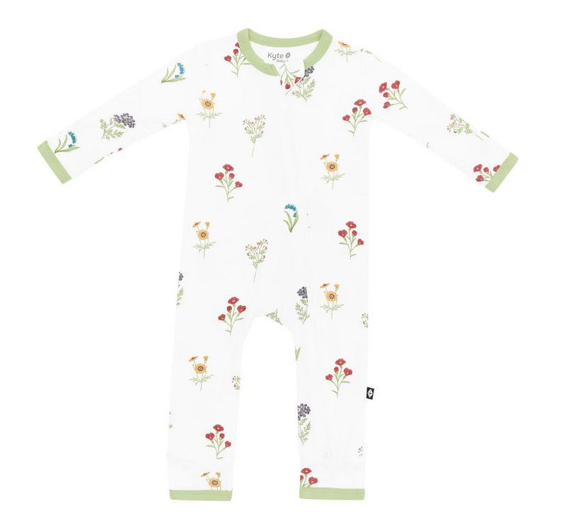 zippered romper- wildflower