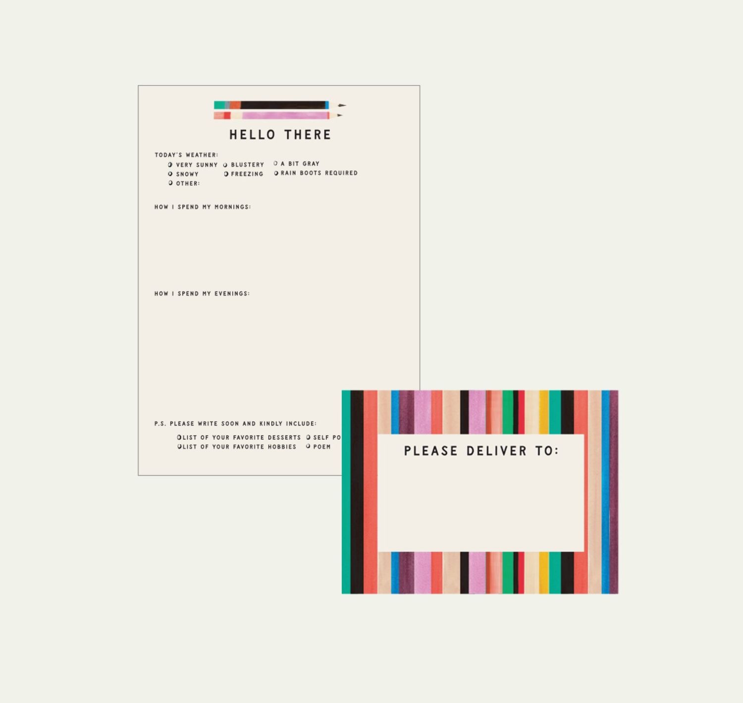 grandparent pen pal kit