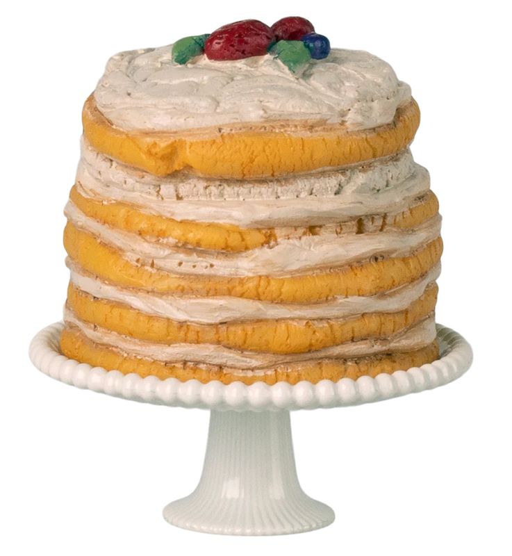 party cake and cake stand, mouse- off white