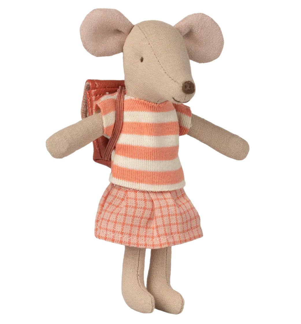 tricycle mouse, big sister- coral