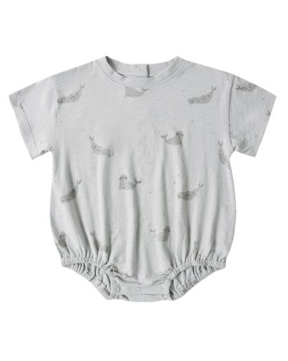 RELAXED BUBBLE ROMPER SEALS, Color: BLUE, Size: 0-3M