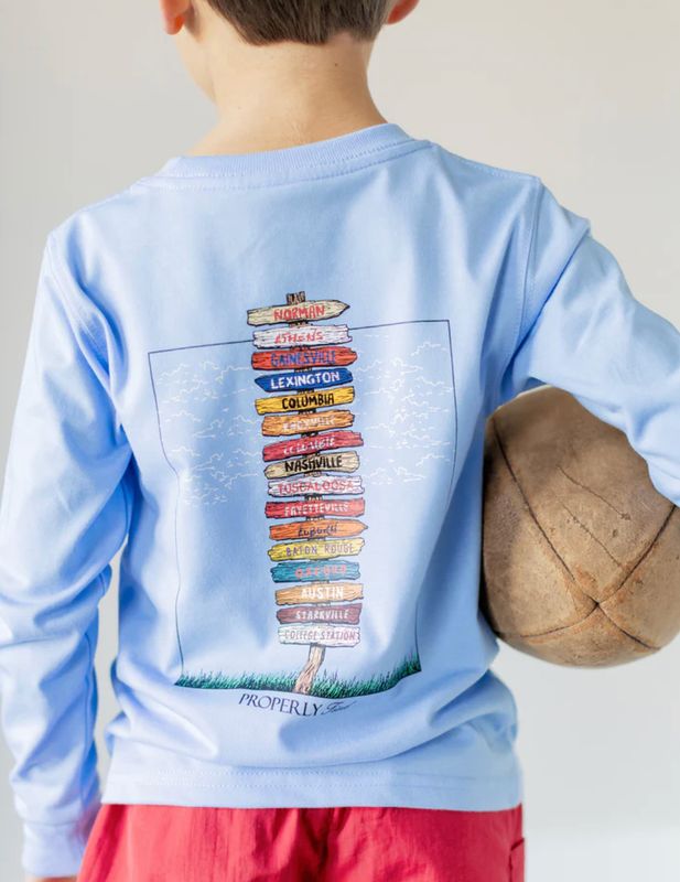 SEC showdown LS tee- light blue