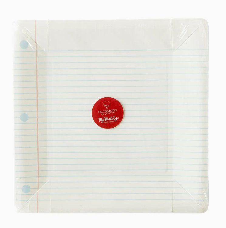 back to school notebook plates