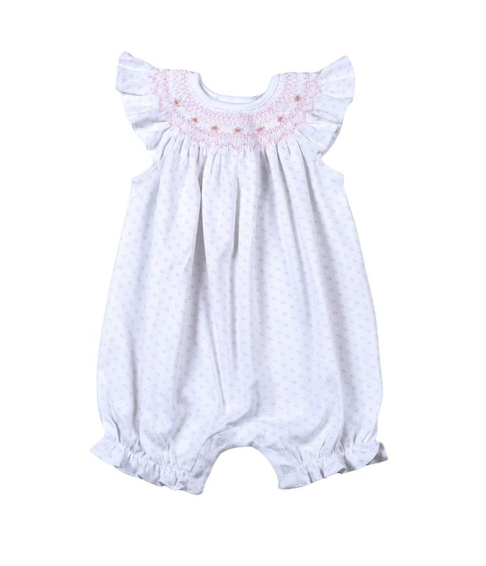 smocked bishop bubble romper