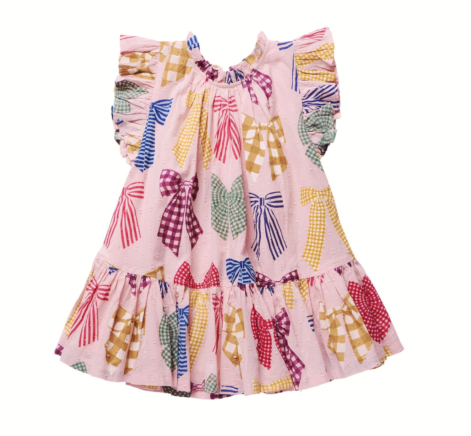 harper dress- patterned bows
