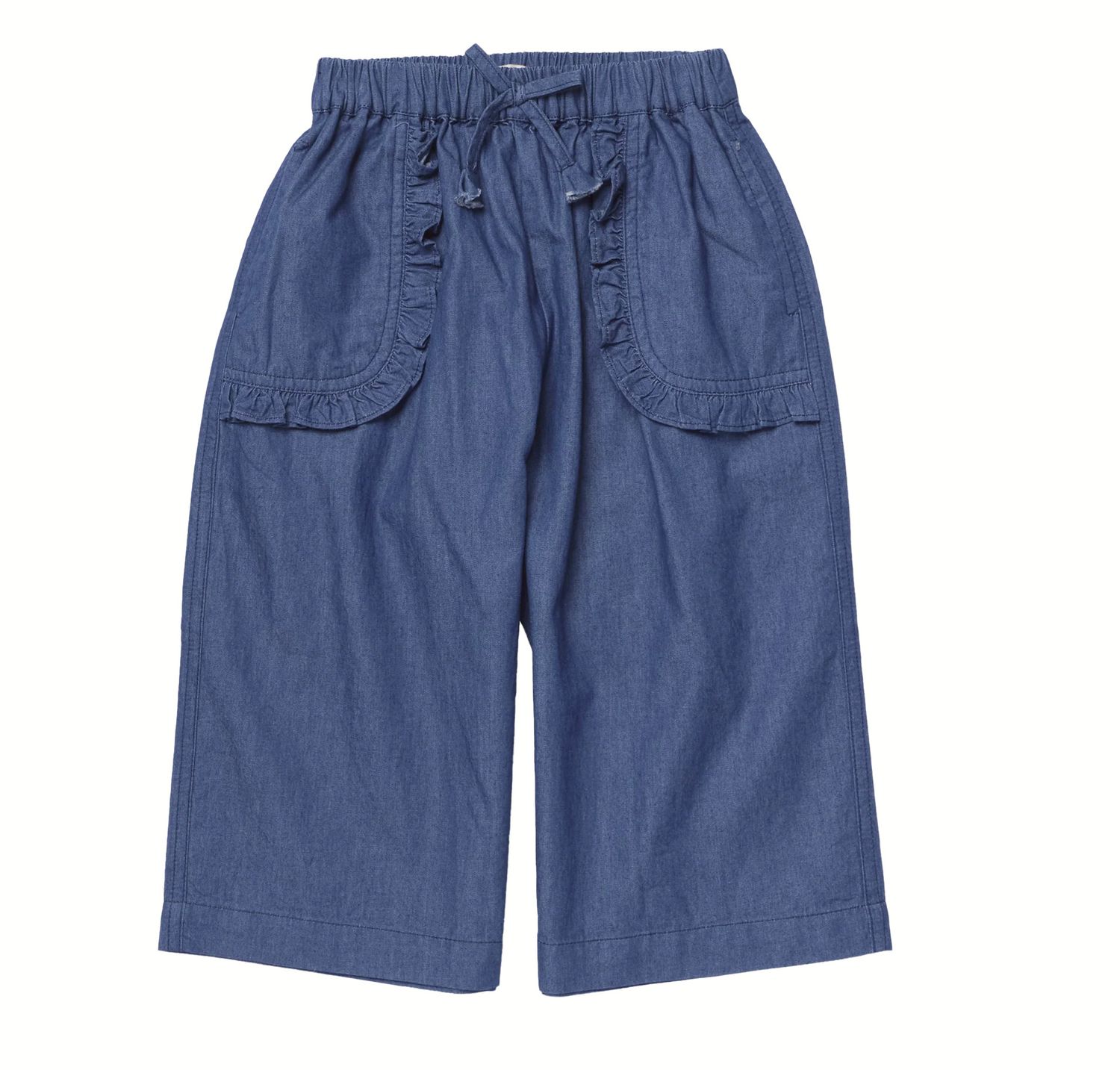 bailey ruffle pant- chambray