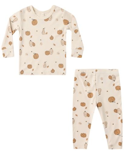 BAMBOO PAJAMA SET HARVEST FRIENDS, Color: NATURAL, Size: 6-12M