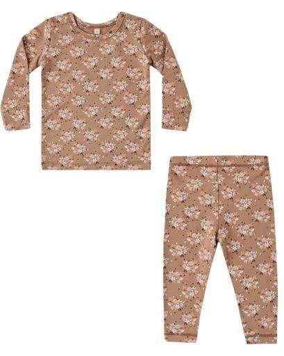BAMBOO PAJAMA SET FALL FLORAL, Color: SPICE, Size: 6-12M