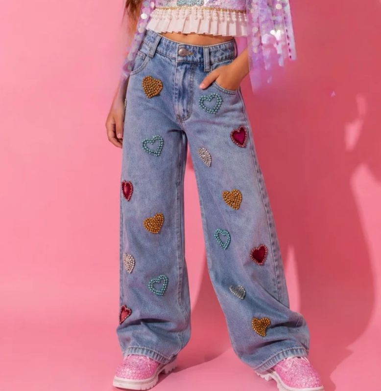 gems rainbow heart jeans