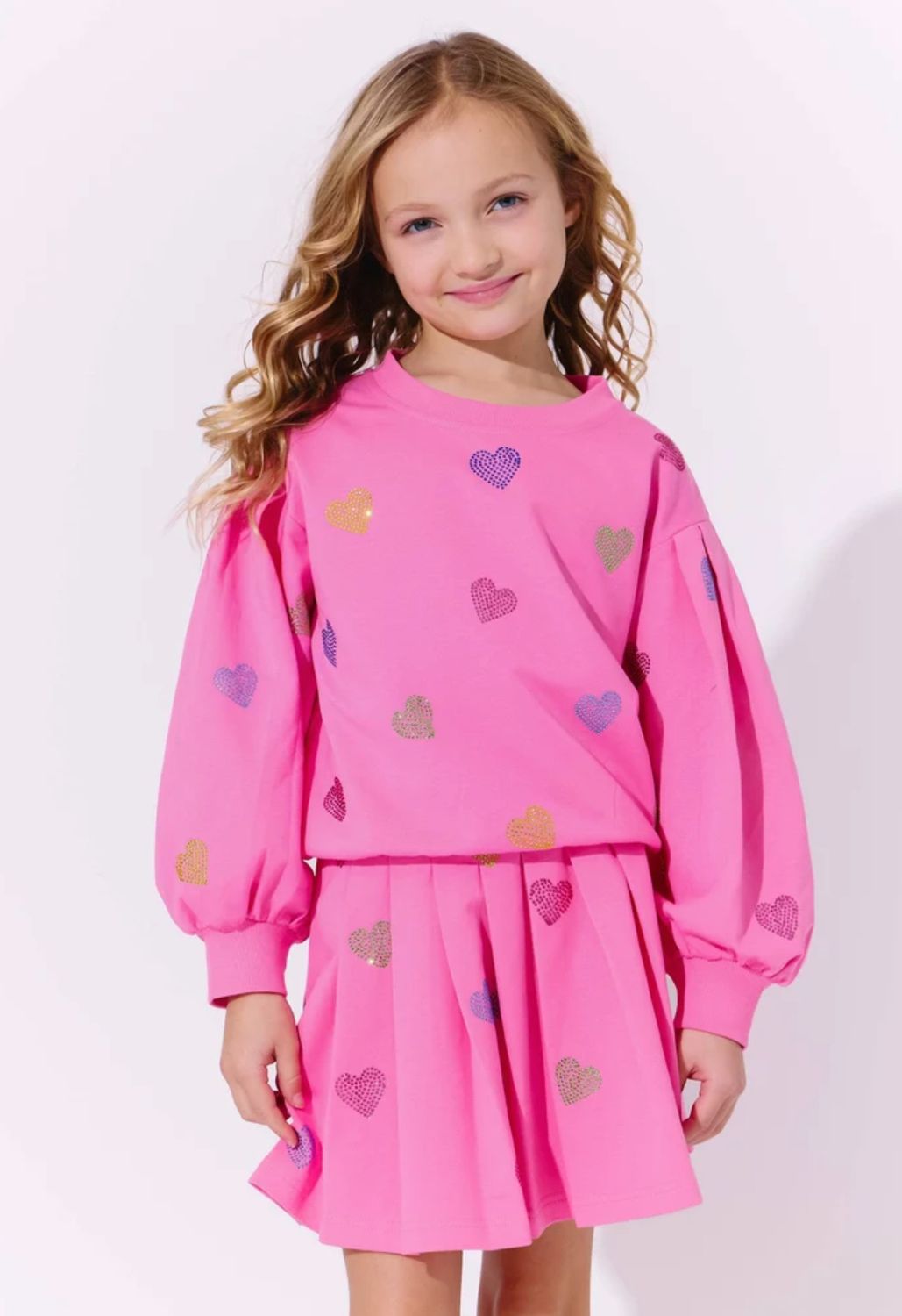 pink sparkle hearts set