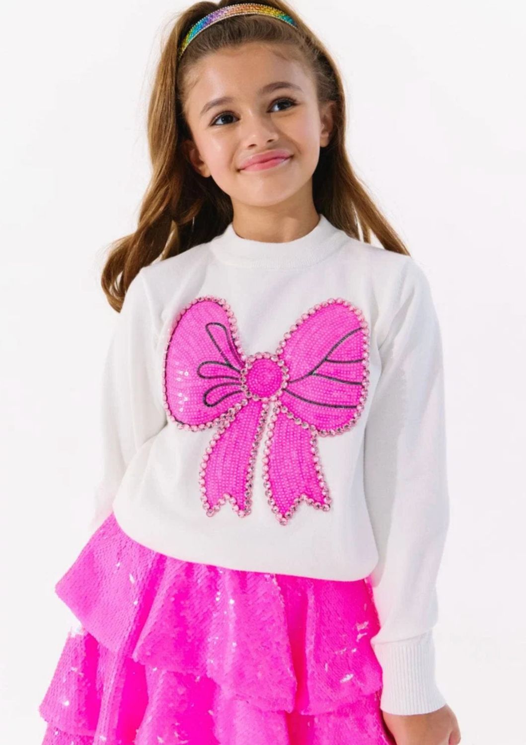 pinky big bow sweater