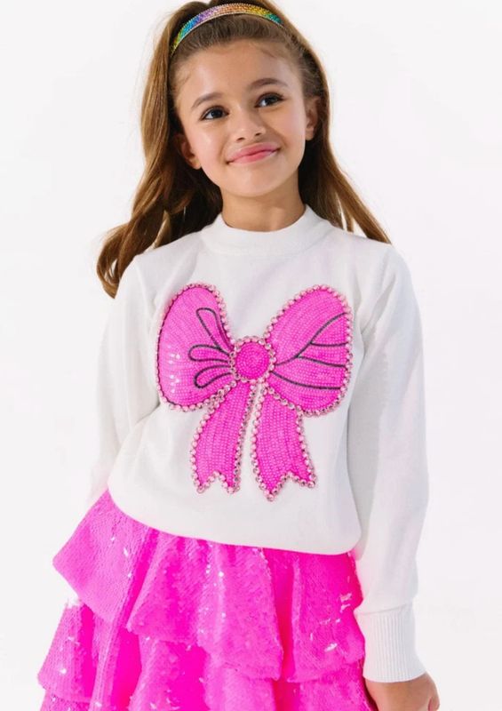pinky big bow sweater