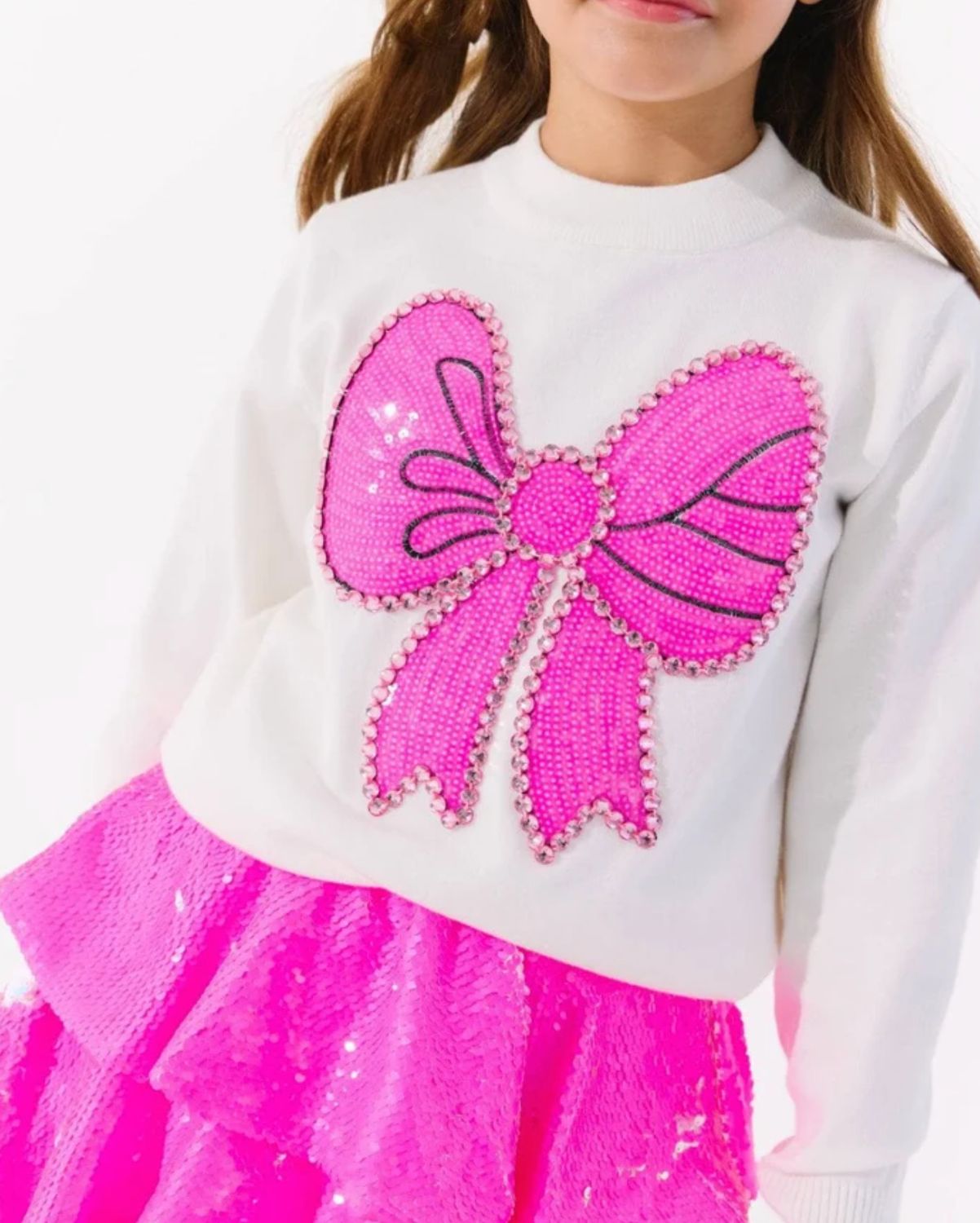pinky big bow sweater