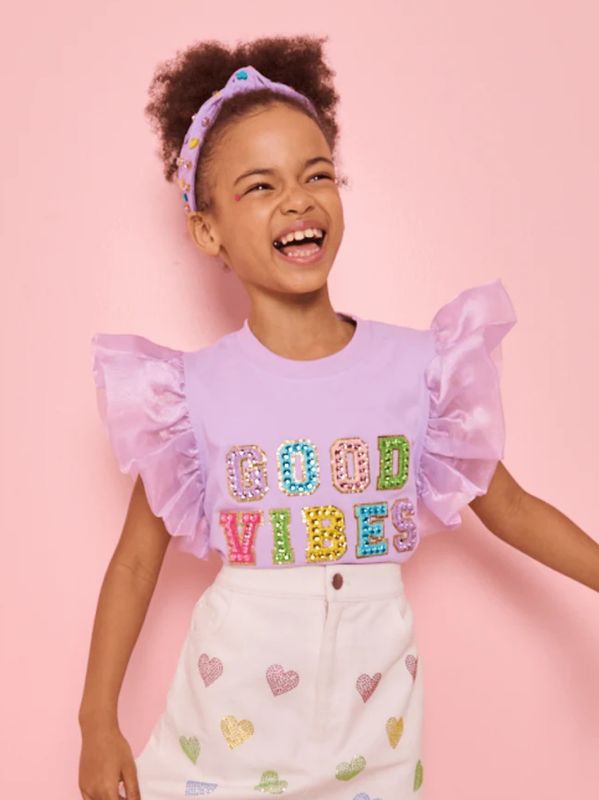 good vibes ruffle tee