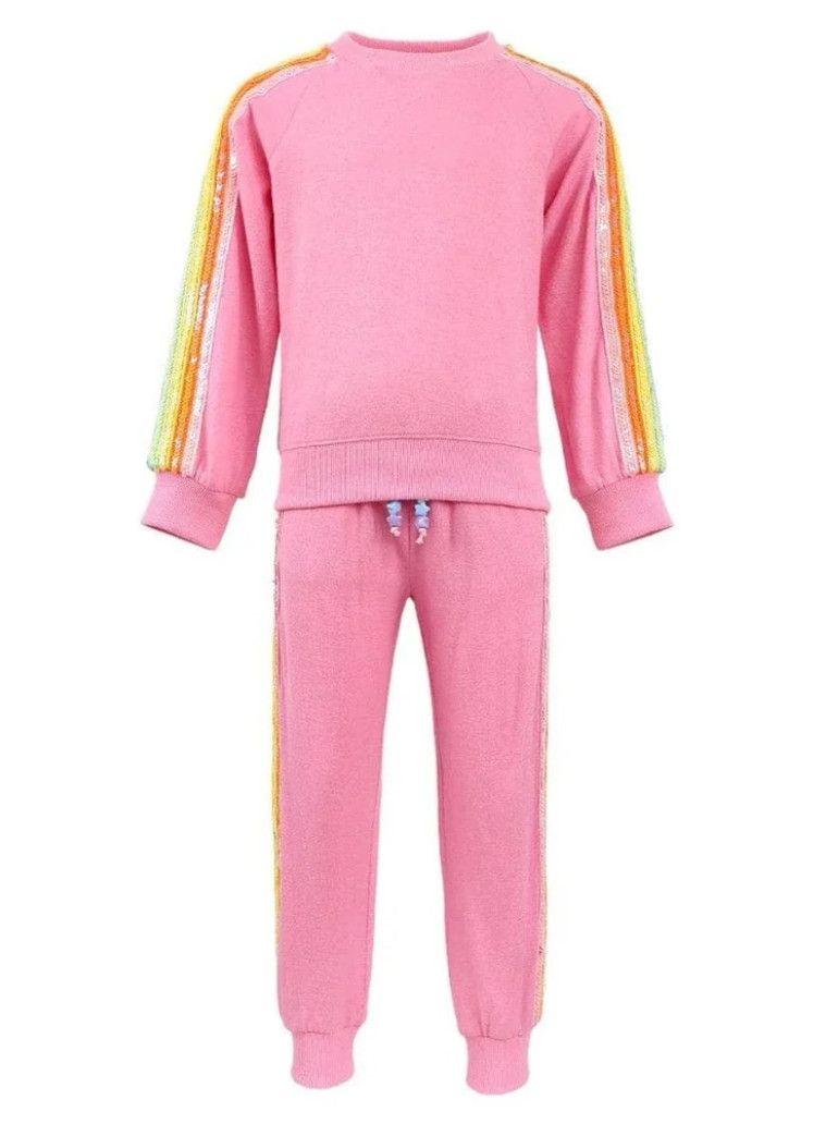 pink rainbow sequin set