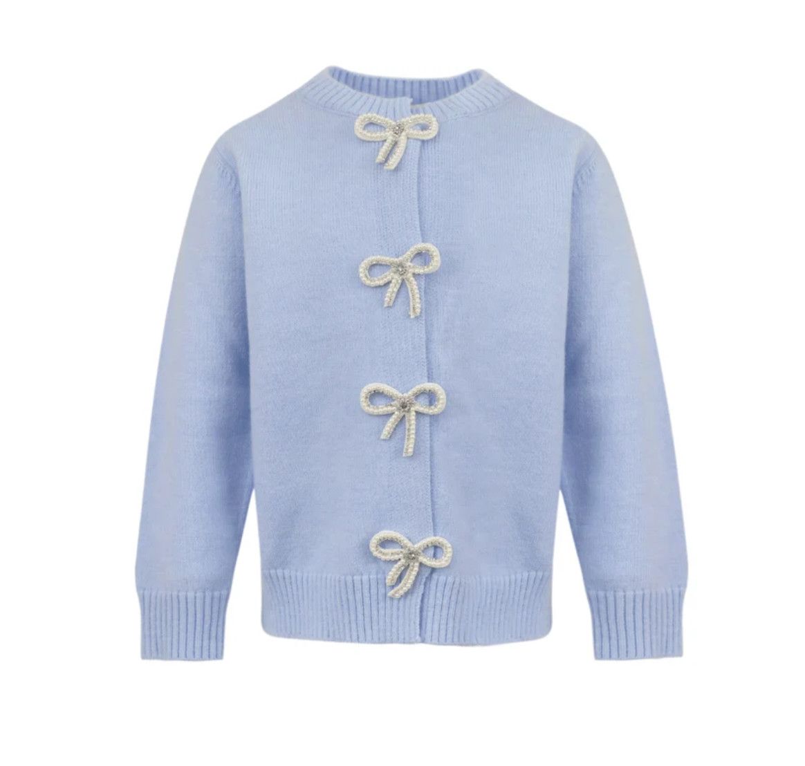 azure crystal bow cardigan