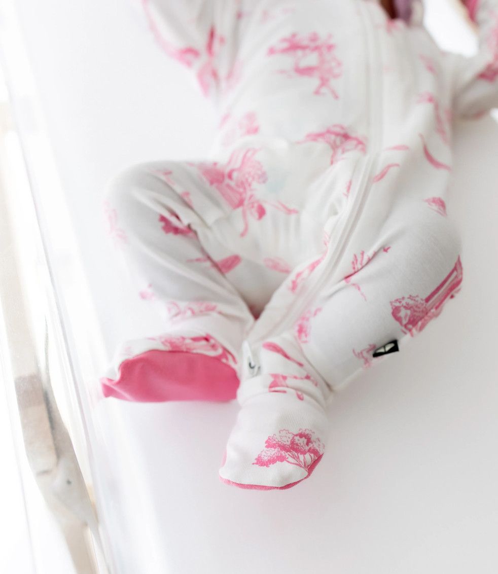 zippered footie- toile ballet