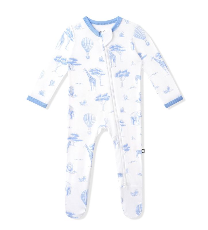 zippered footie- toile safari