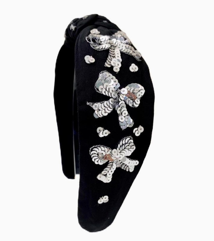 silver bow sequin hb