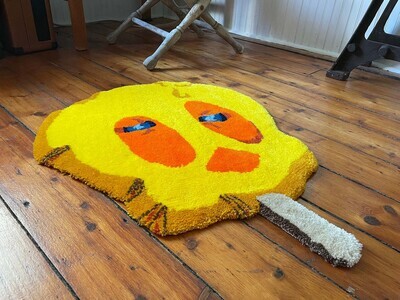"Tweeky Birb" Hand-Made Art Rug