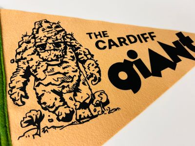 The Cardiff Giant! Cryptid Pennant - Tan/Green