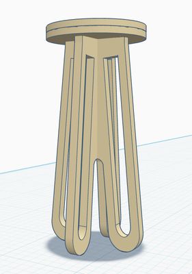 The Wave Stool - Digital Plans/STL/Vector Bundle
