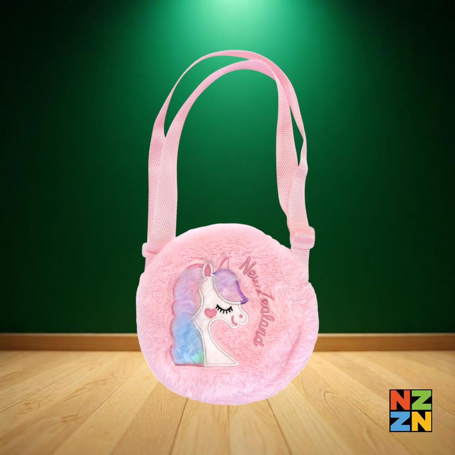 Pink Plush Circle Bag Unicorn