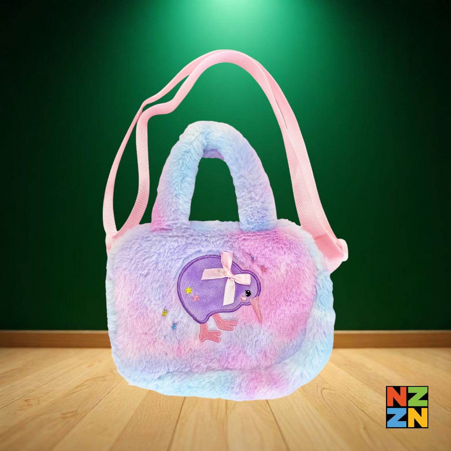Rainbow Plush Handbag Kiwi