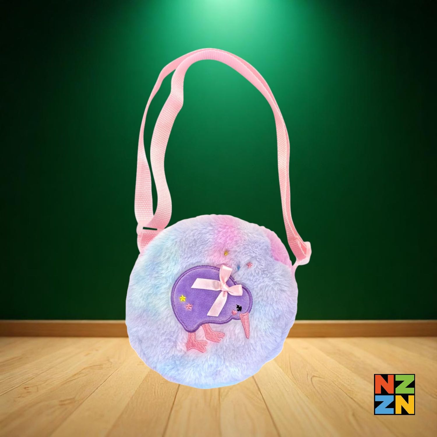 Rainbow Plush Circle Bag Kiwi