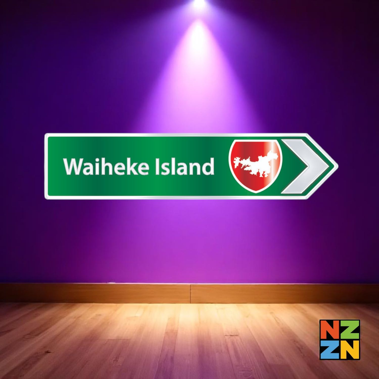 Green Roadsign Waiheke Island