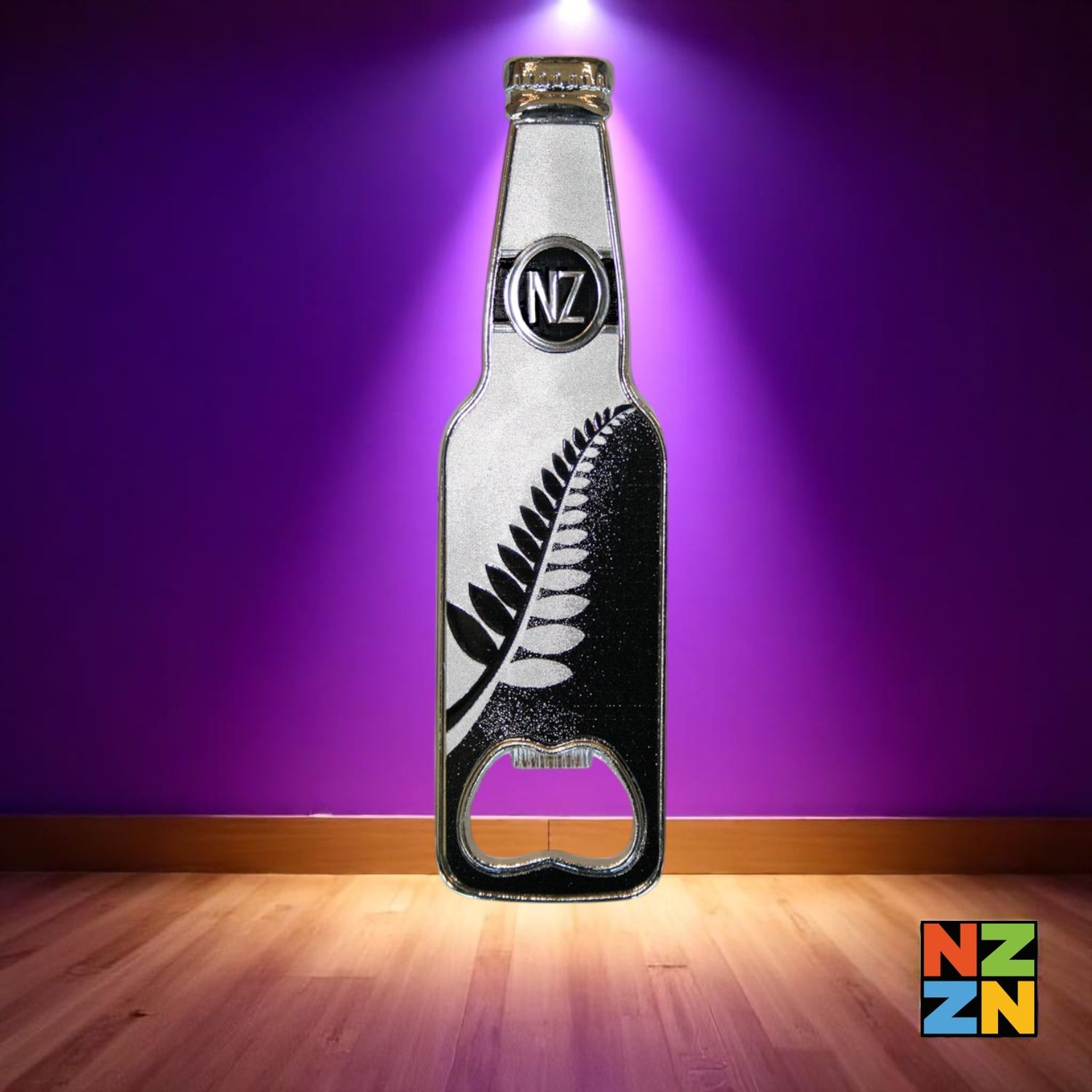 Magnet Bottle Opener Beer Bottle B/W Fern