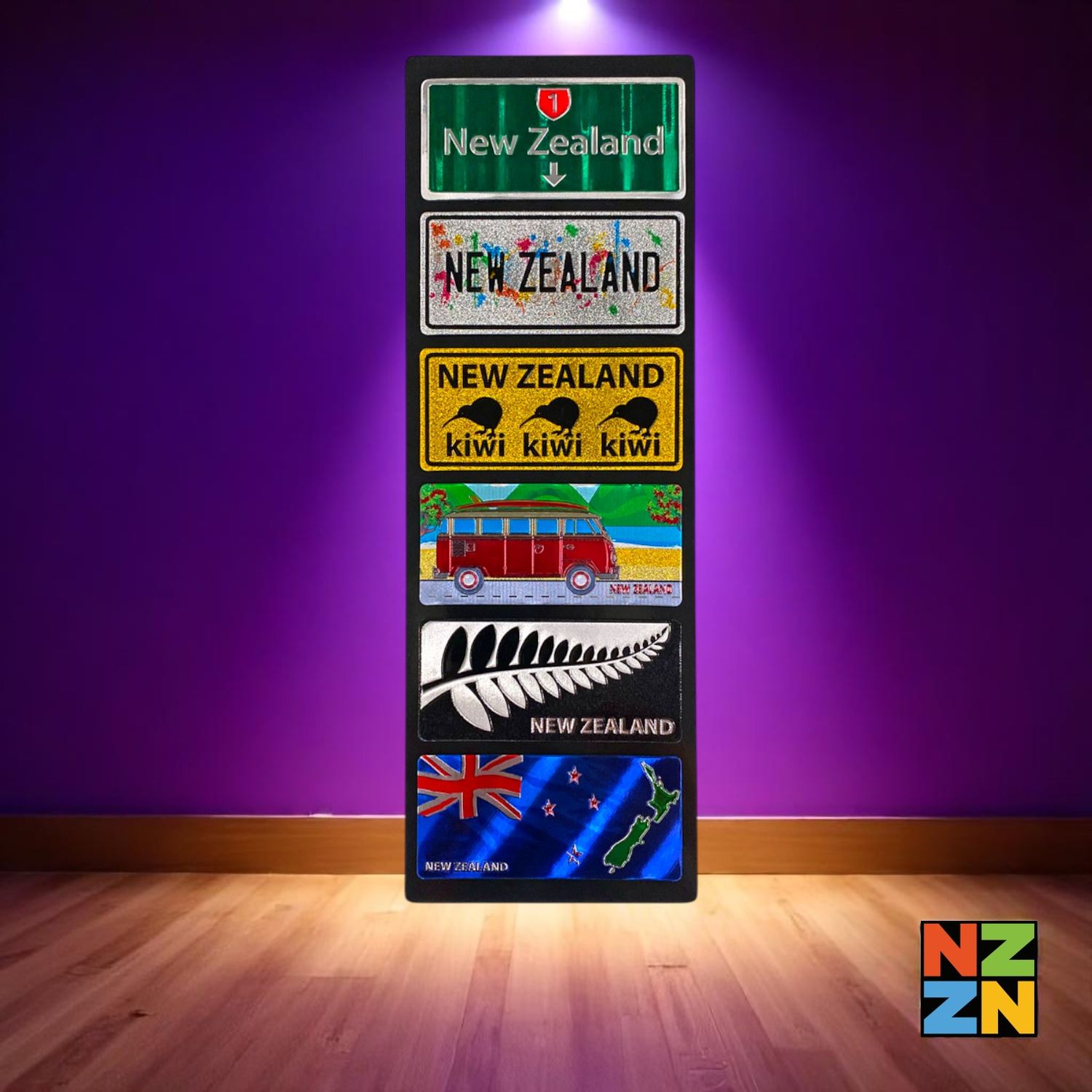 Foil Magnet 6Pk New Zealand Sign