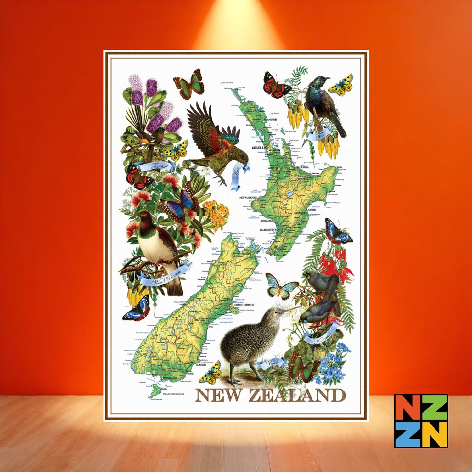 Designer Tea Towel Map