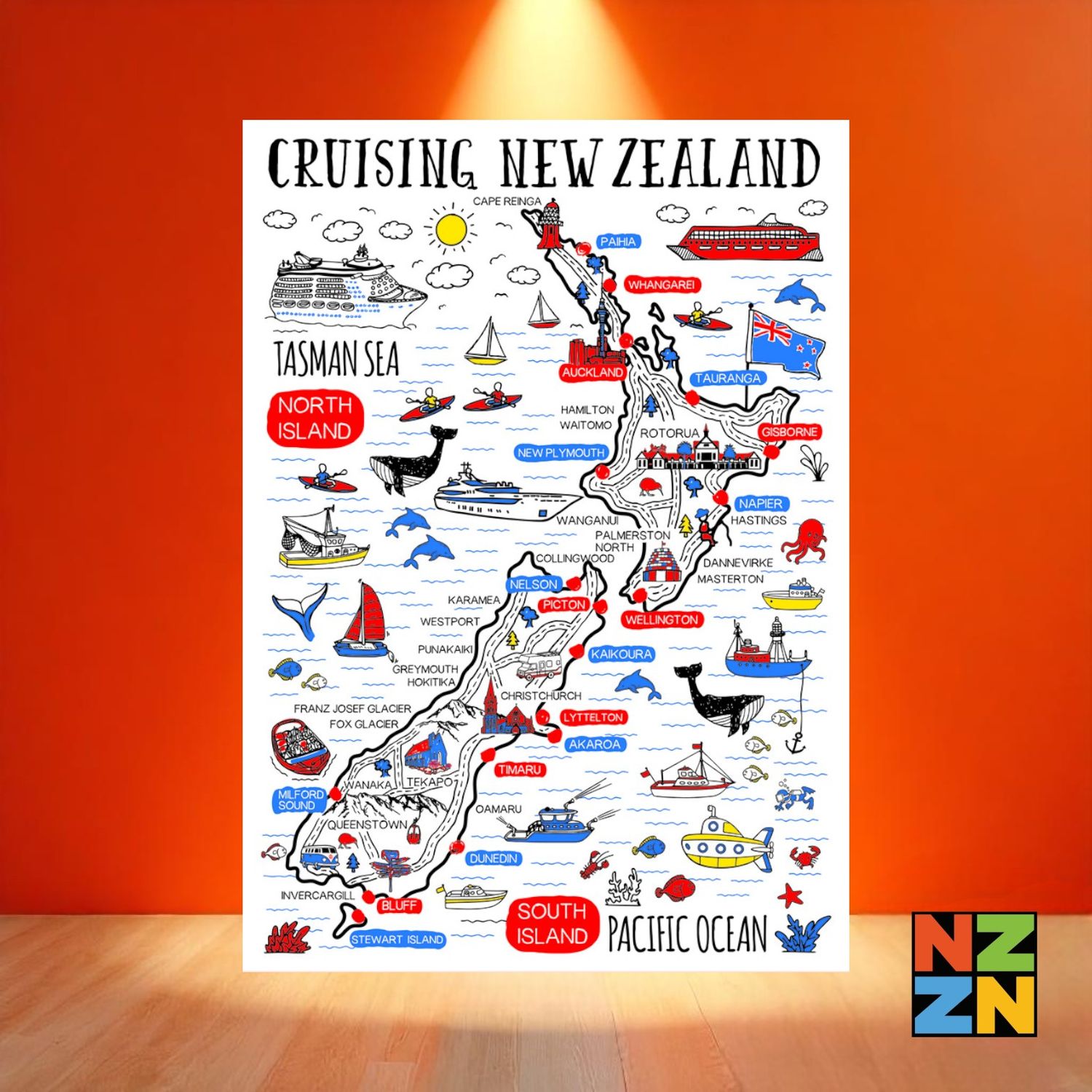 Tea Towel Cruising New Zealand