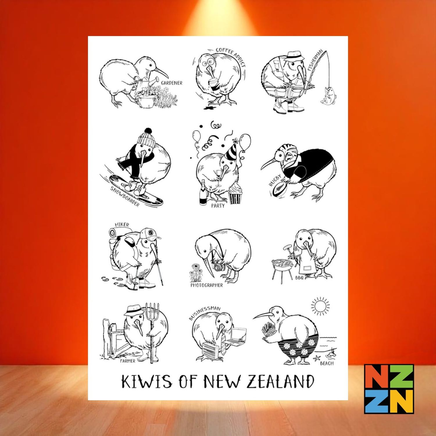 Tea Towel Kiwis Of New Zealand