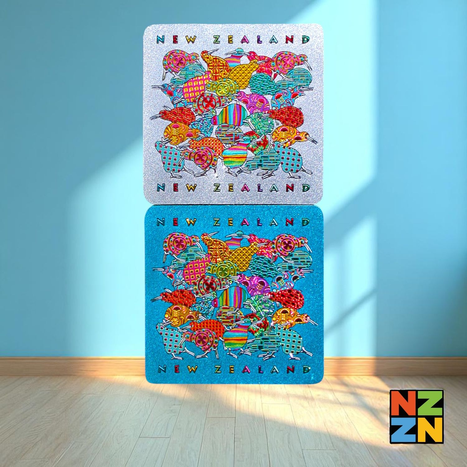 Foil Coaster 4Pk Design Kiwis