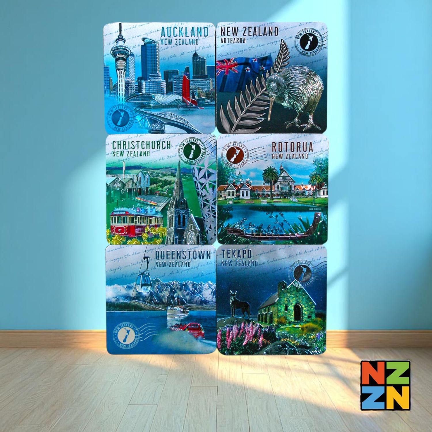 Foil Coaster 6Pk Cities