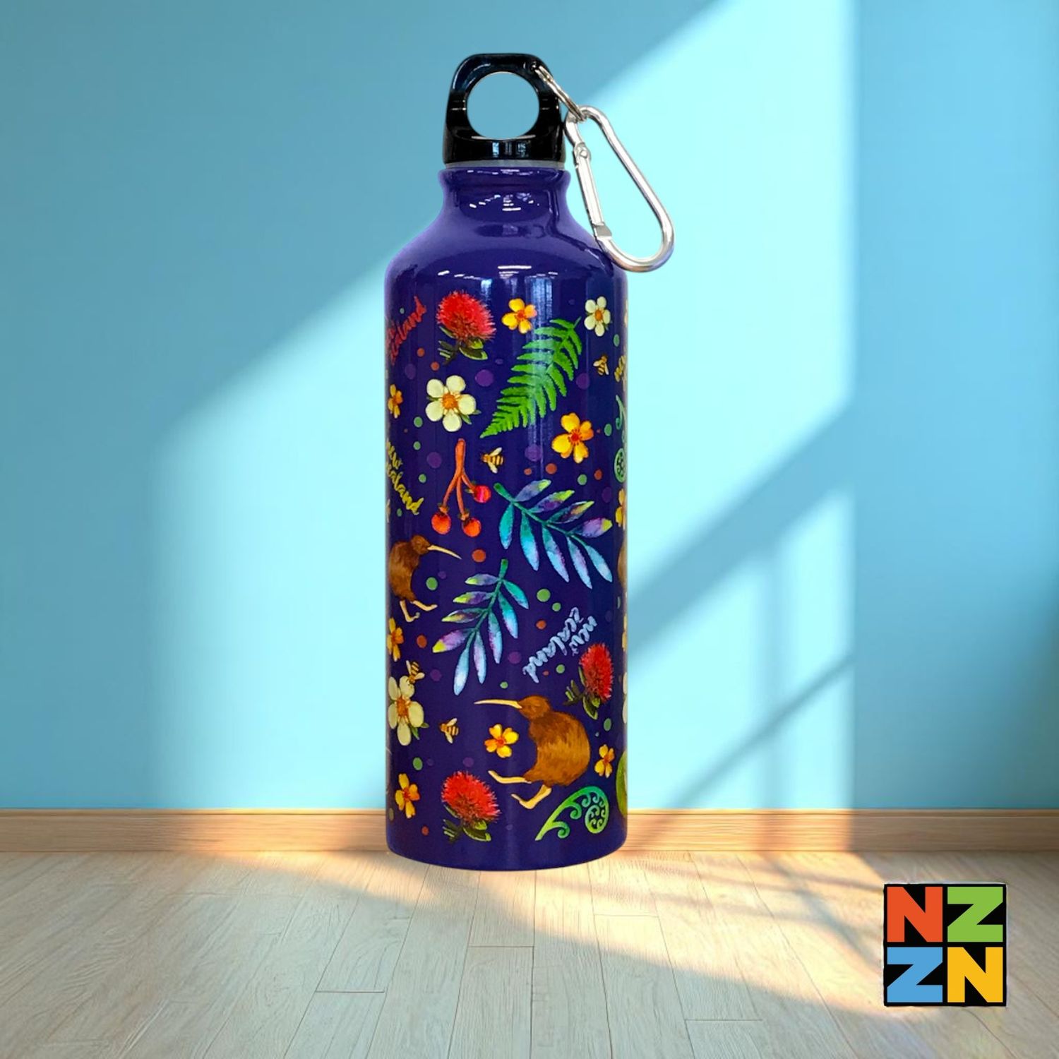 Water Bottle - Watercolour Navy