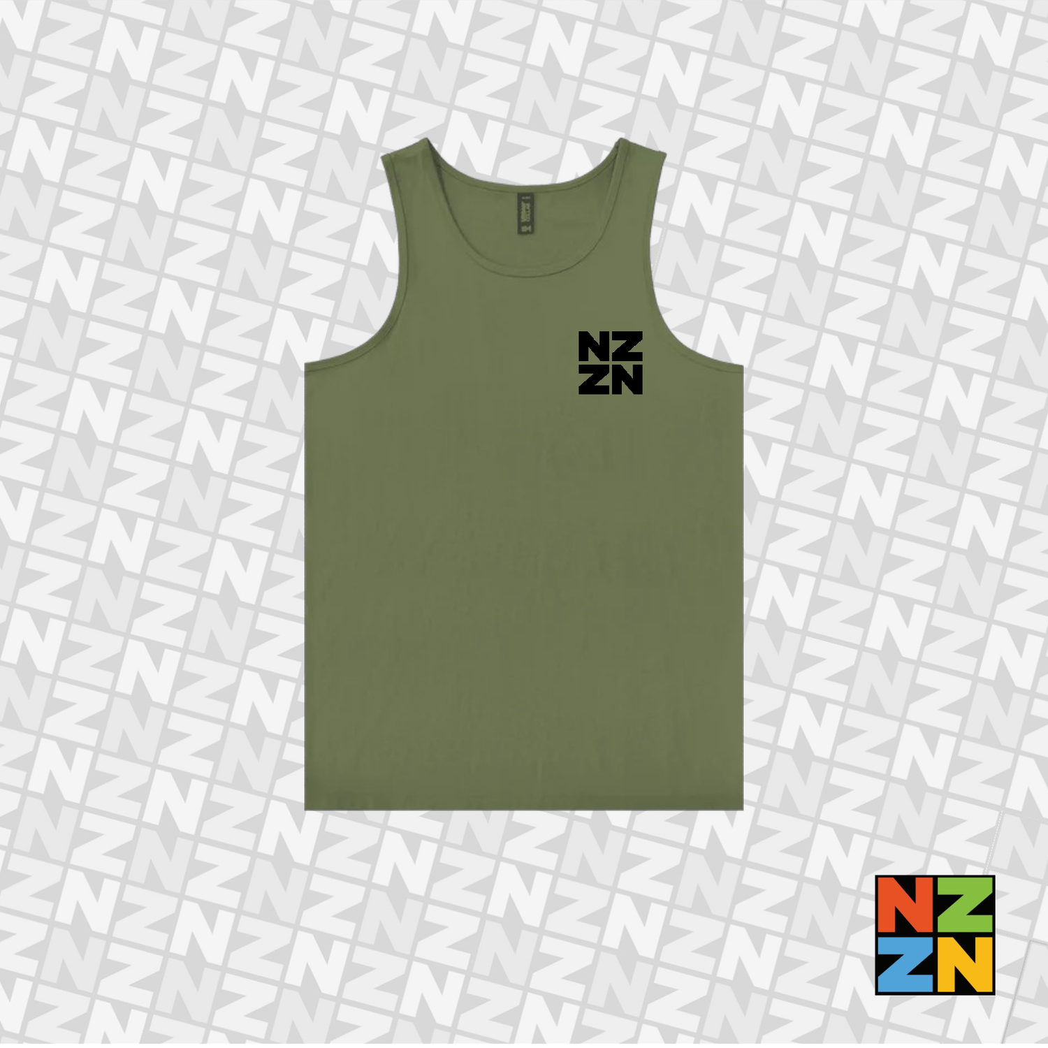 NZZN Mens Singlet Military Green