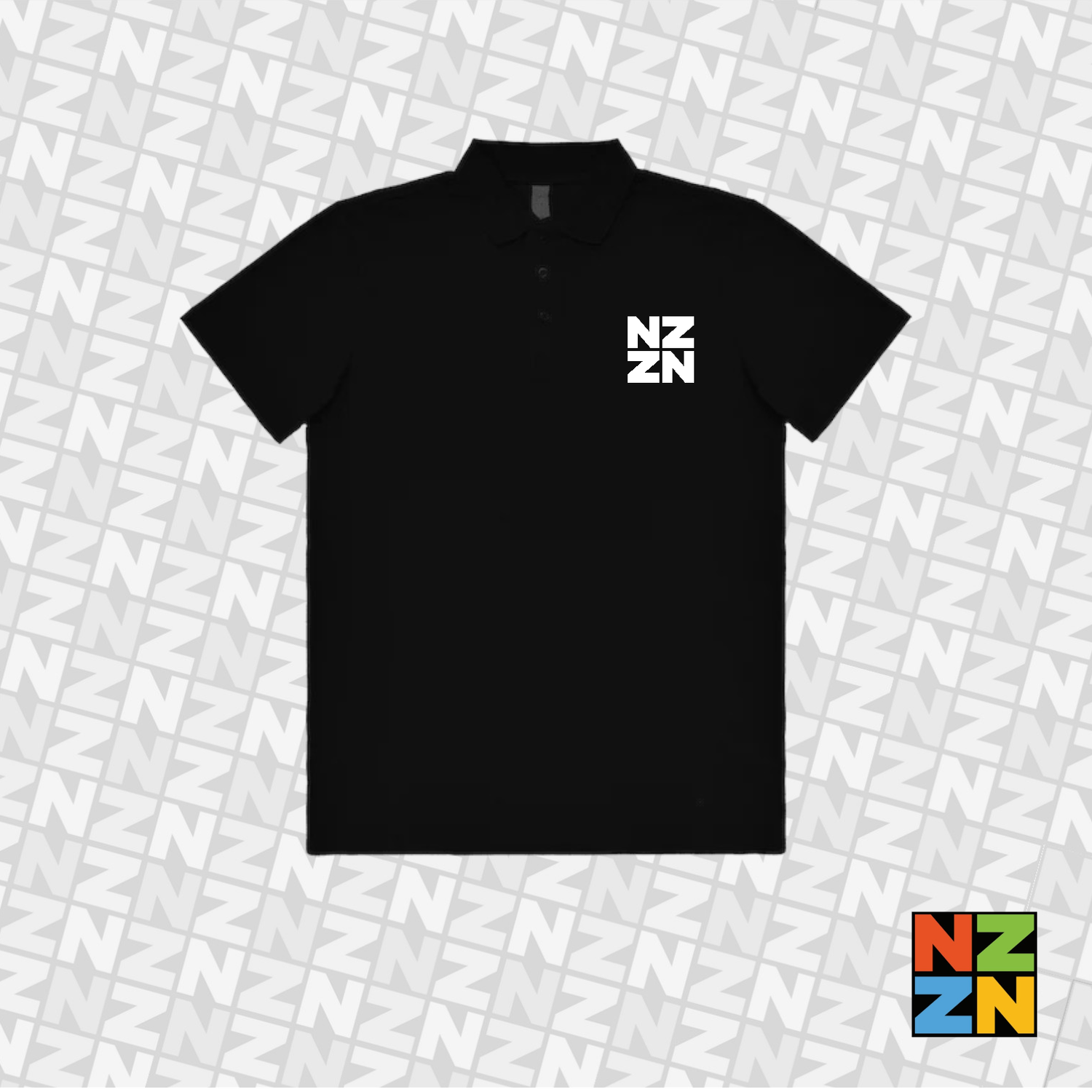 NZZN Mens Polo Shirt Black