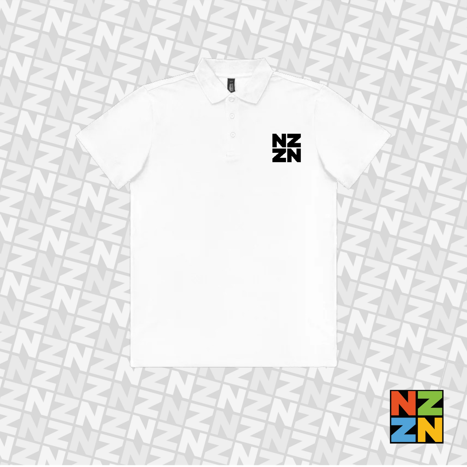 NZZN Mens Polo Shirt White