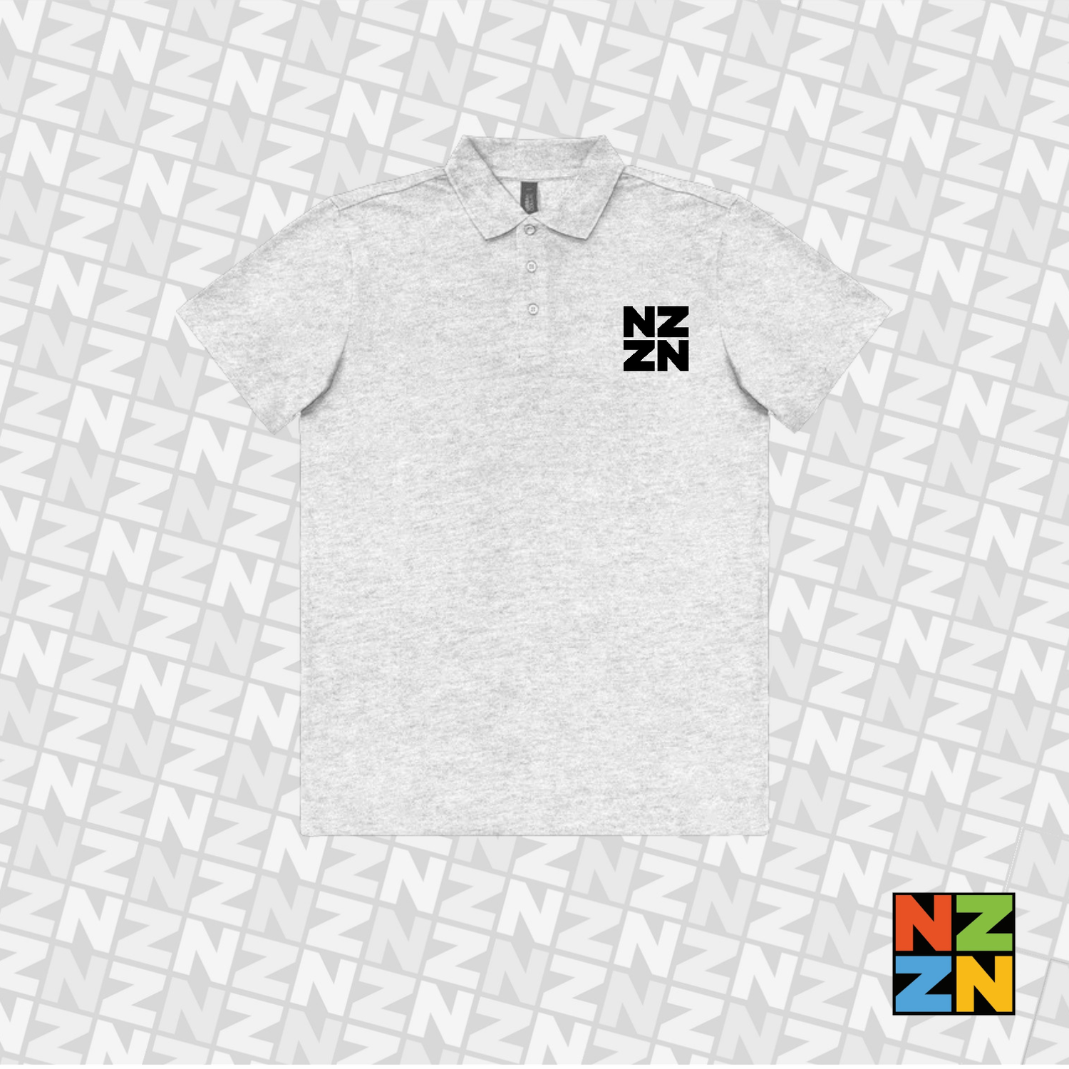 NZZN Mens Polo Shirt Grey