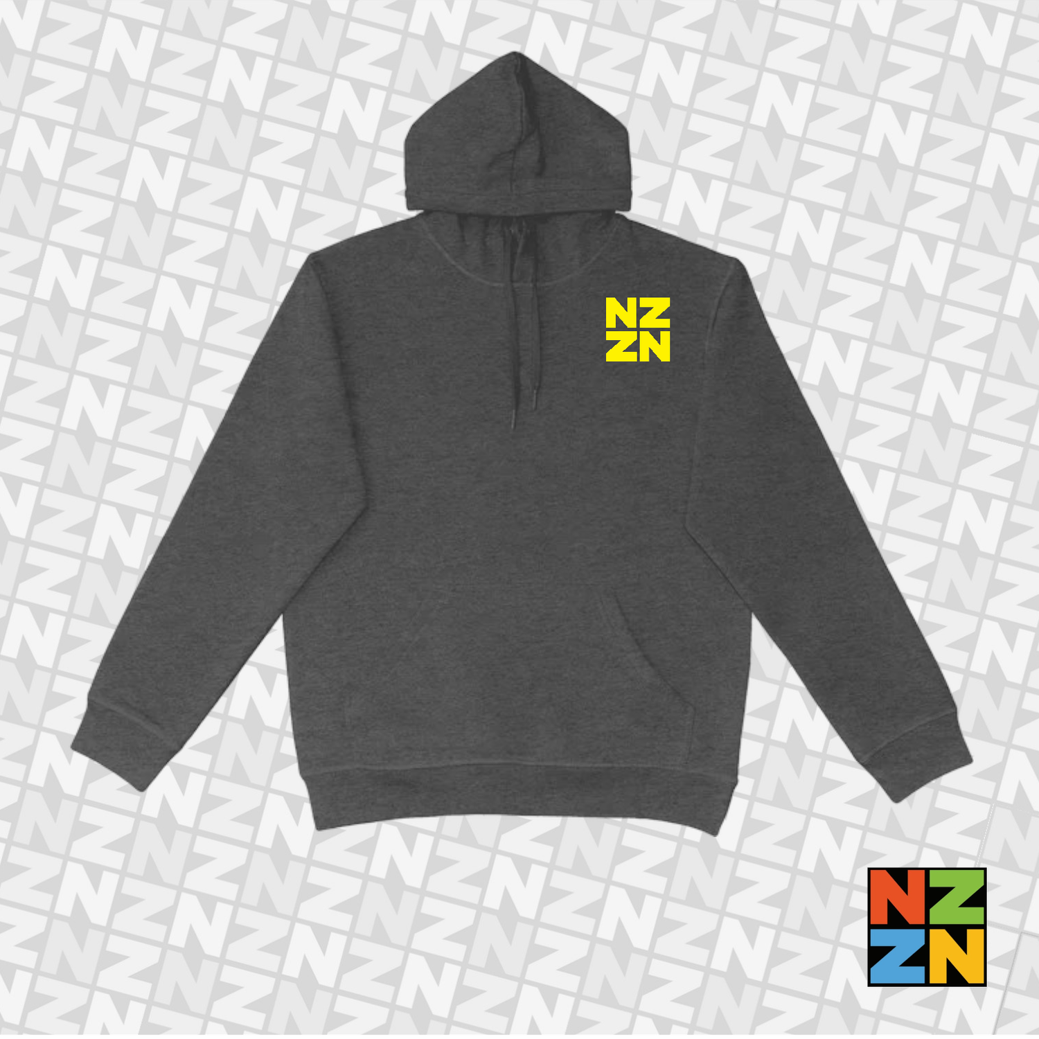NZZN Mens Hoodie Dark Grey