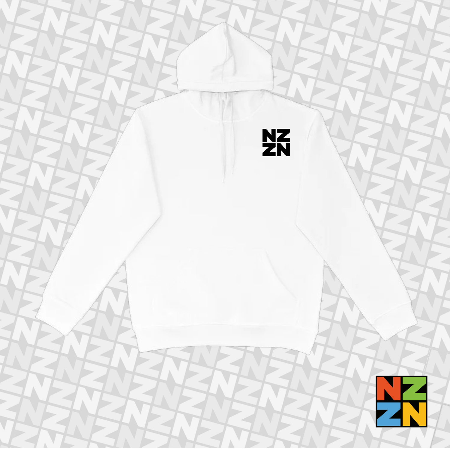 NZZN Mens Hoodie White