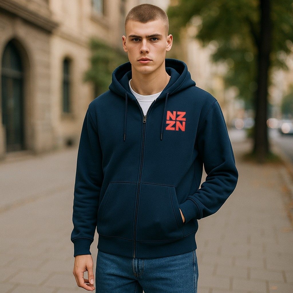 NZZN Mens Hoodie Navy
